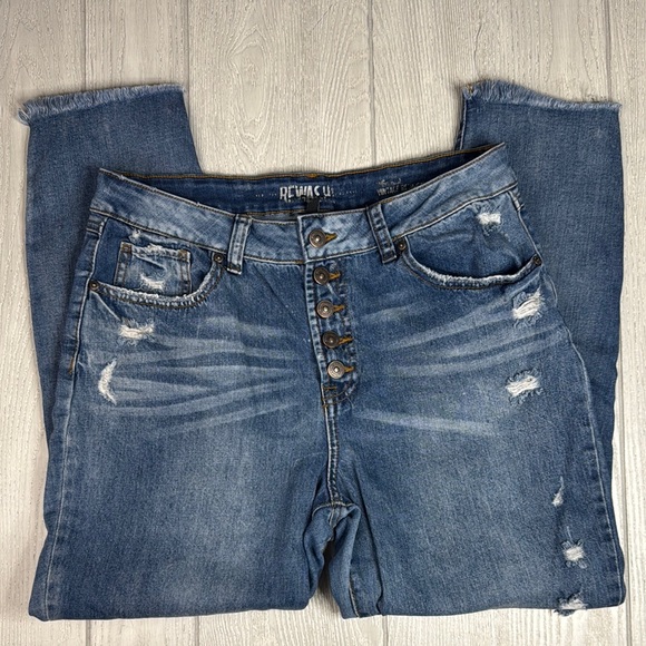 Rewash Denim - Rewash, front button jeans size 13/31 distressed